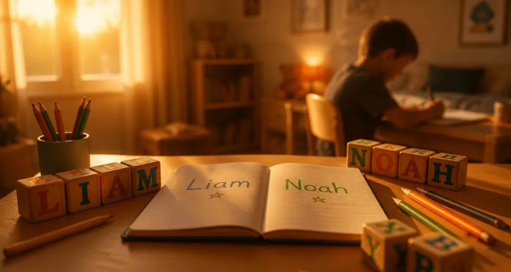 prenom garcon 4 lettres sur carnet dans chambre
