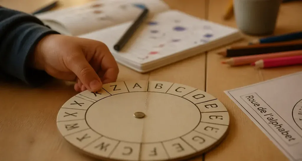 Roue de l alphabet pour apprendre les lettres
