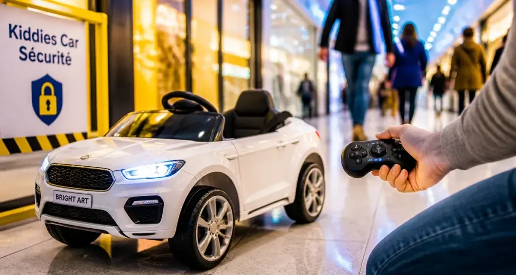 Kiddies cars avec télécommande parentale pour la sécurité en centre commercial