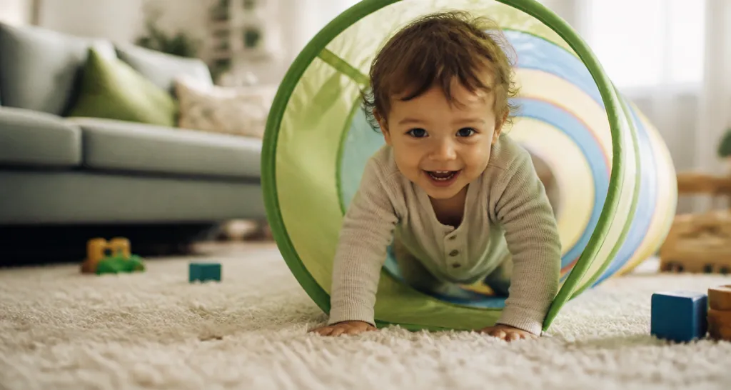tunnel enfant dans salon lumineux