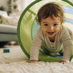 tunnel enfant dans salon lumineux