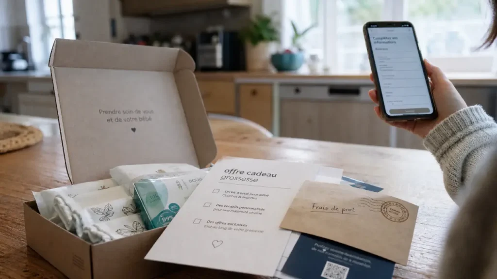 Cadeau gratuit grossesse : kit d’essai et document offre