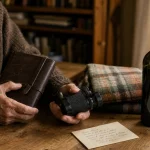Cadeau homme 70 ans : jumelles et carnet en cuir