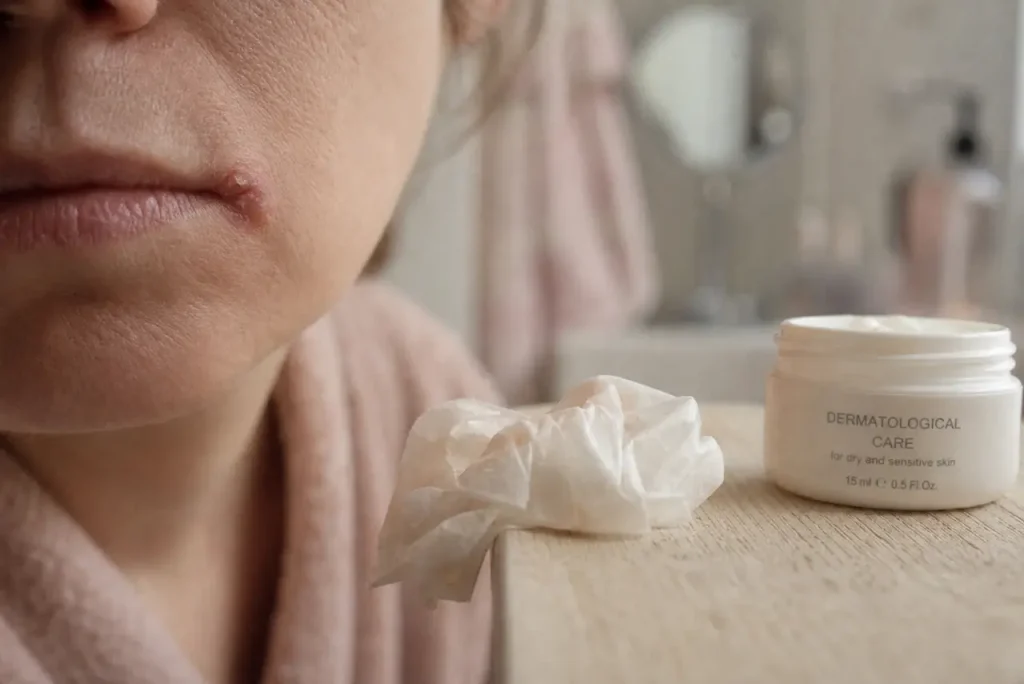 Commissure des levres fendues : perlèche au coin de la bouche