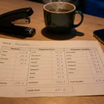 Feuille de compte mensuelle à imprimer pdf vierge, modèle budget par catégorie sur papier A4