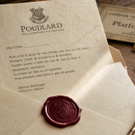 Lettre Poudlard personnalisé gratuit : parchemin, cachet et prénom sur enveloppe