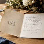 Mot pour anniversaire : carte d’anniversaire sur table en bois