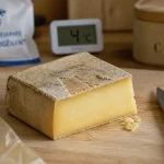 Peut on manger du comté enceinte : bloc de comté, croûte et intérieur, affinage 4 mois