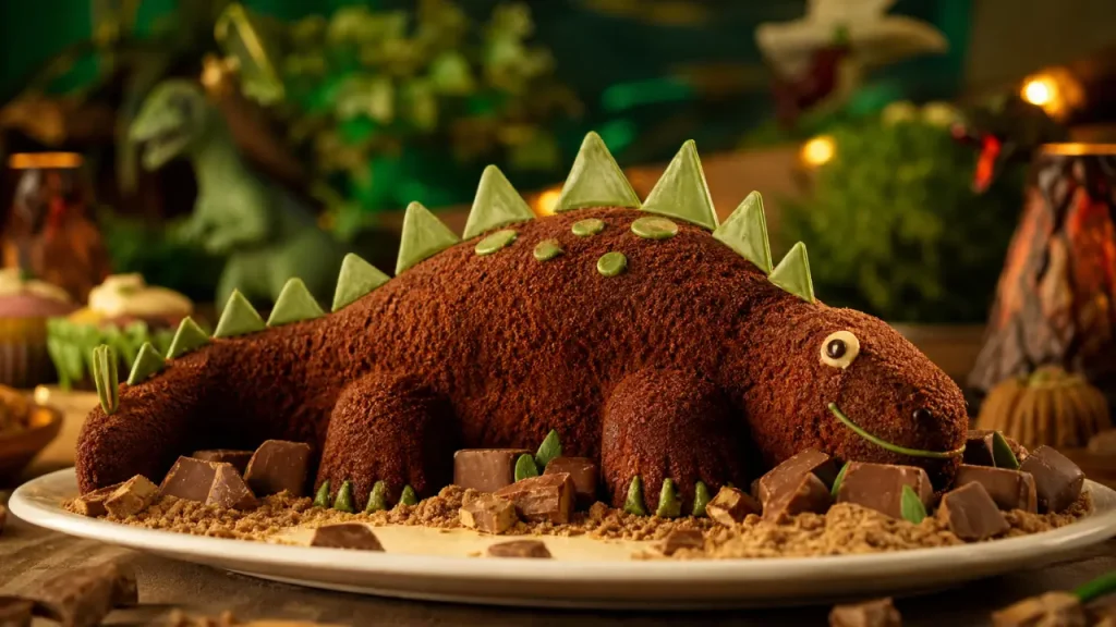 Recette gâteau dinosaure facile, gâteau décoré vert