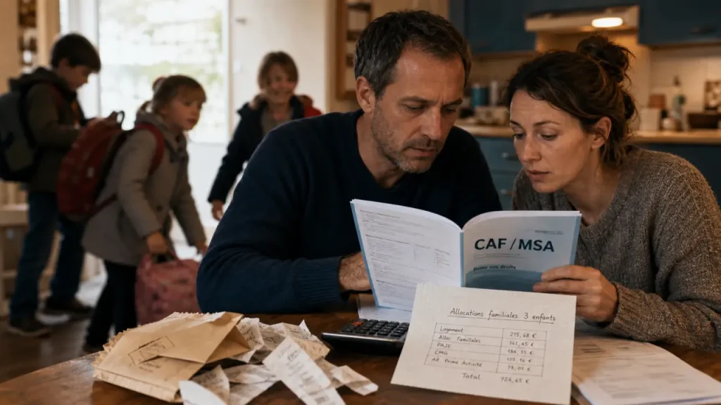 Allocations familiales pour 3 enfants : 344,56 €, plafonds et cas particuliers
