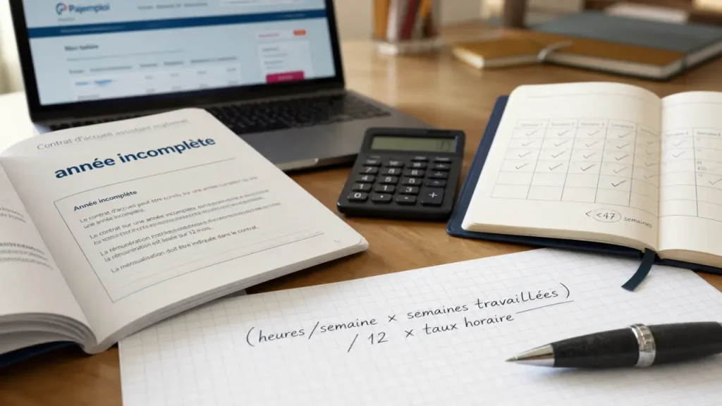 Calcul année incomplète Pajemploi : la formule exacte, les congés payés et la déclaration