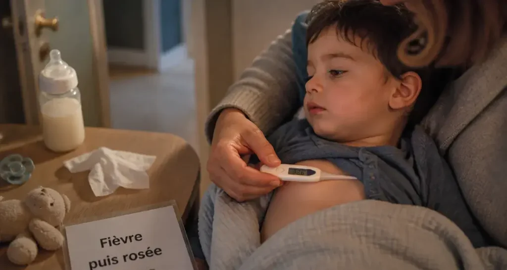 Roséole : contagion surtout pendant la fièvre, puis retour en crèche plus serein