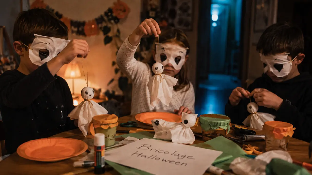 Activités Halloween enfants : fantômes bricolés avec mouchoirs et feutre