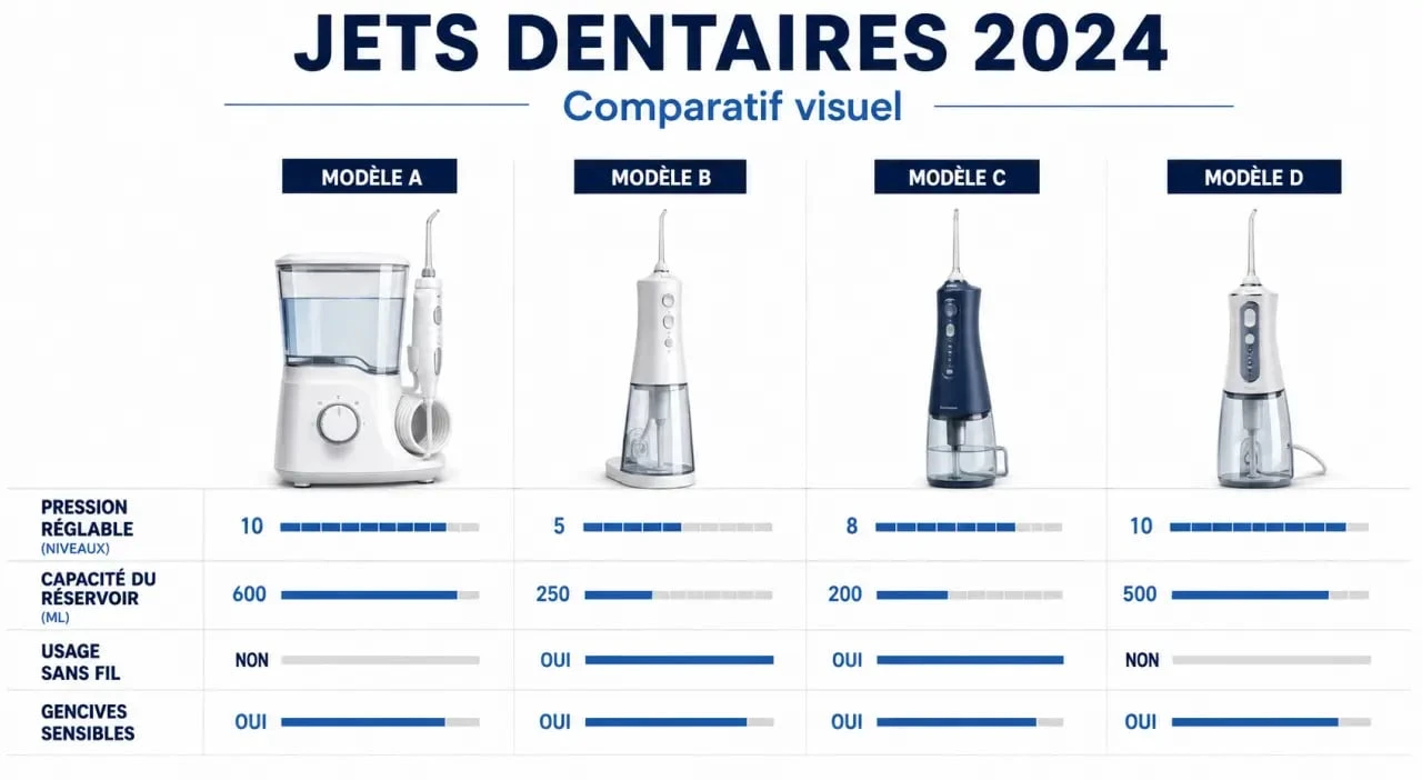 Comparatif du meilleur jet dentaire 2024 avec critères de choix et modèles représentatifs