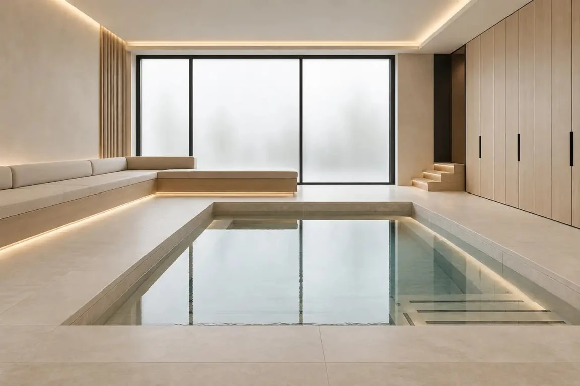 Idée aménagement spa intérieur dans une pièce dédiée avec espace détente