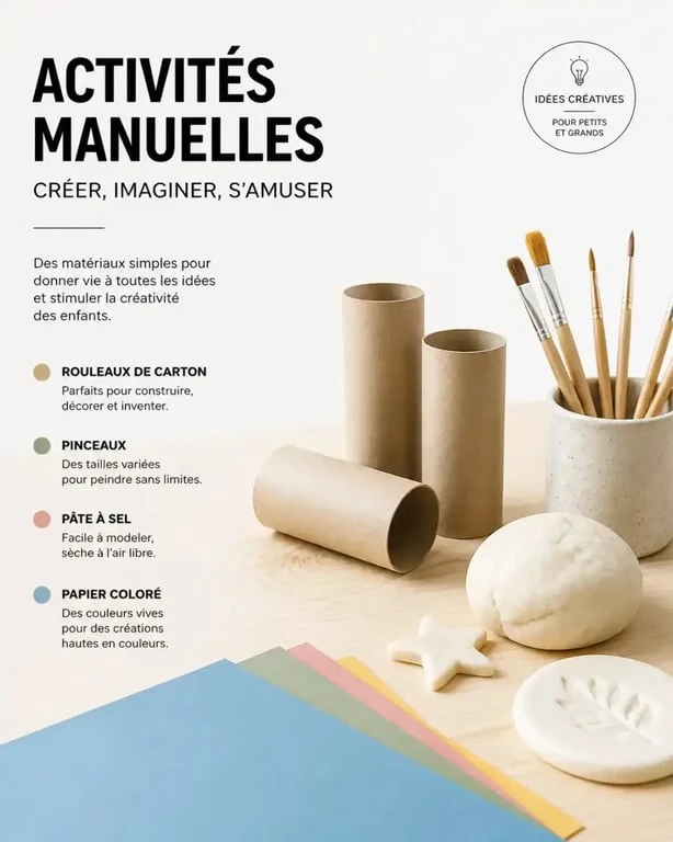 Idées d'activités pour enfants avec du matériel créatif simple