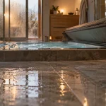 Idée aménagement spa intérieur : compact dans salle de bain