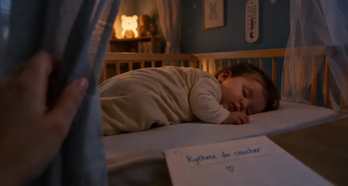 Sommeil bébé 7 mois : bébé endormi, repères de coucher